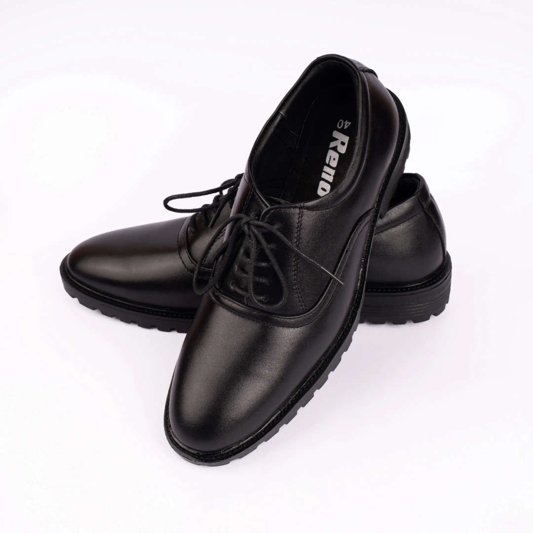 Reno Leather Formal Shoes-Black-RF2061